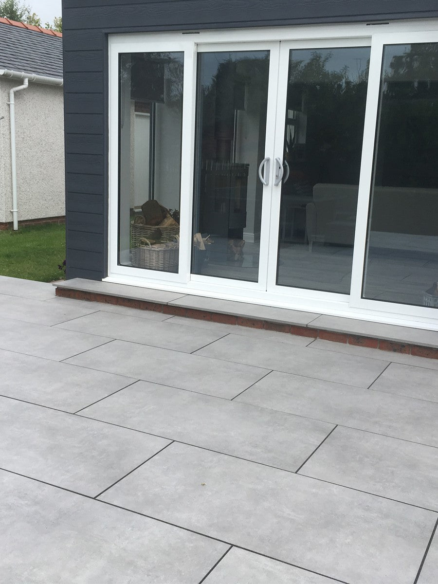 Divine Silver Outdoor Porcelain Paving Slabs 1200x600x20