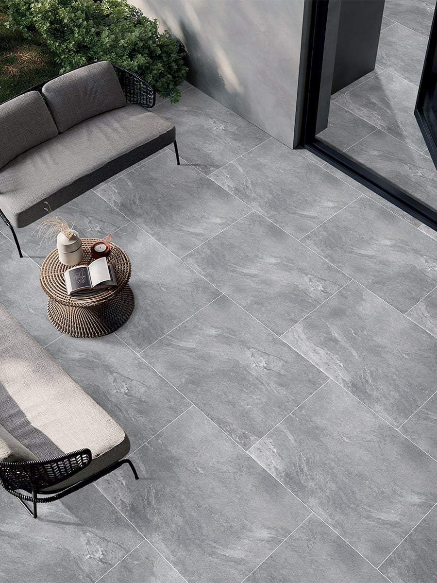 Madeira Grey Outdoor Porcelain Paving Slabs 900x600x20mm